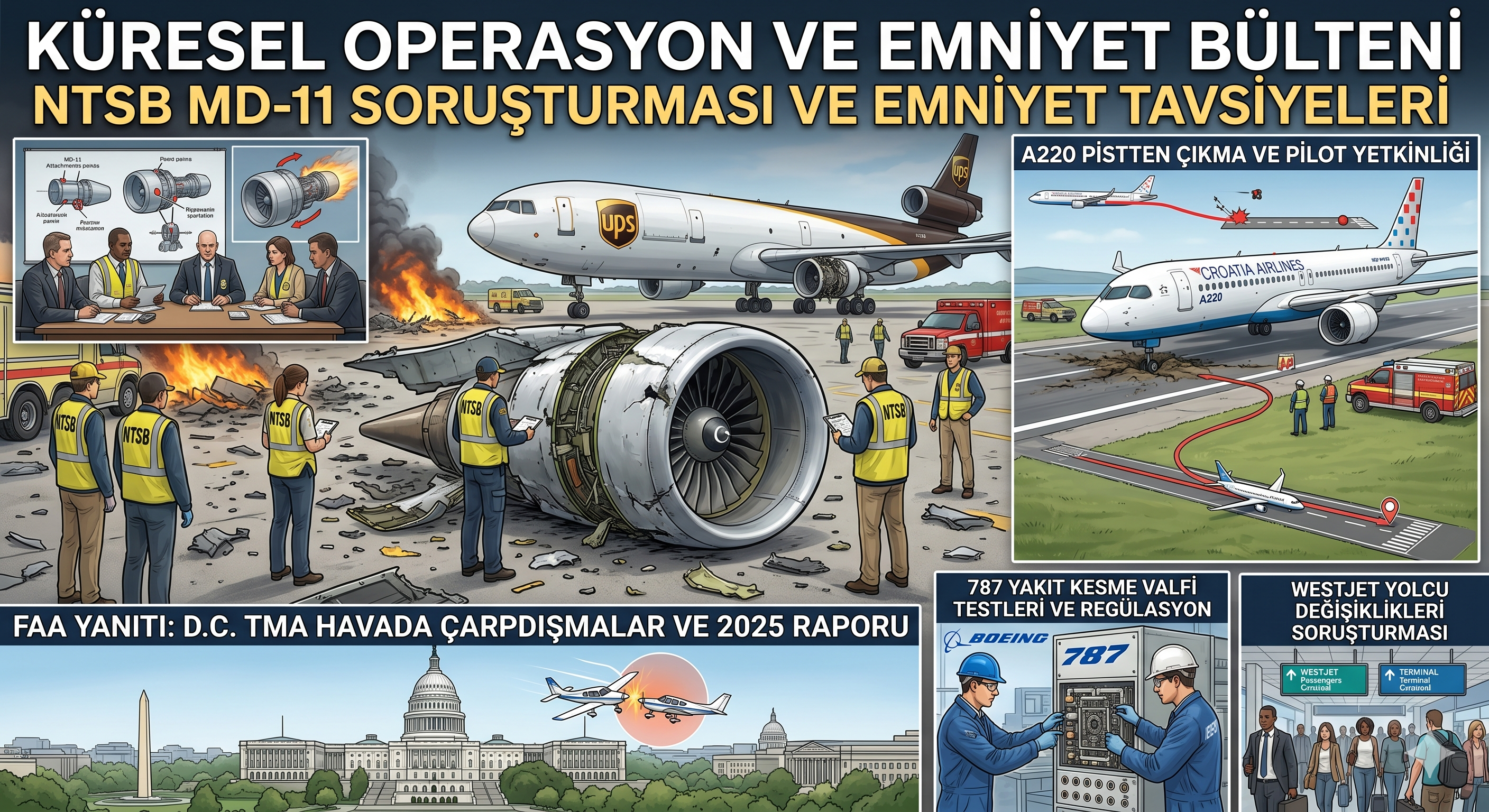 Küresel Operasyon ve Emniyet Bülteni: NTSB MD-11 Soruşturması, A220 RTO Olayı ve Regülatif Gelişmeler